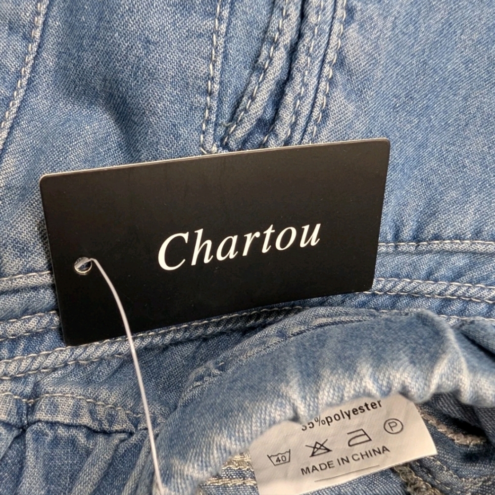 NWT Chartou Denim A Line Maxi Skirt S Festival Bohemian Western Festival drs20 - Picture 3 of 10